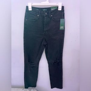 black slim straight high rise jeans